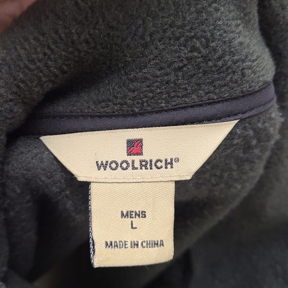 Woolrich Olive Green Fleece Vest size Large - Picture 7 of 9
